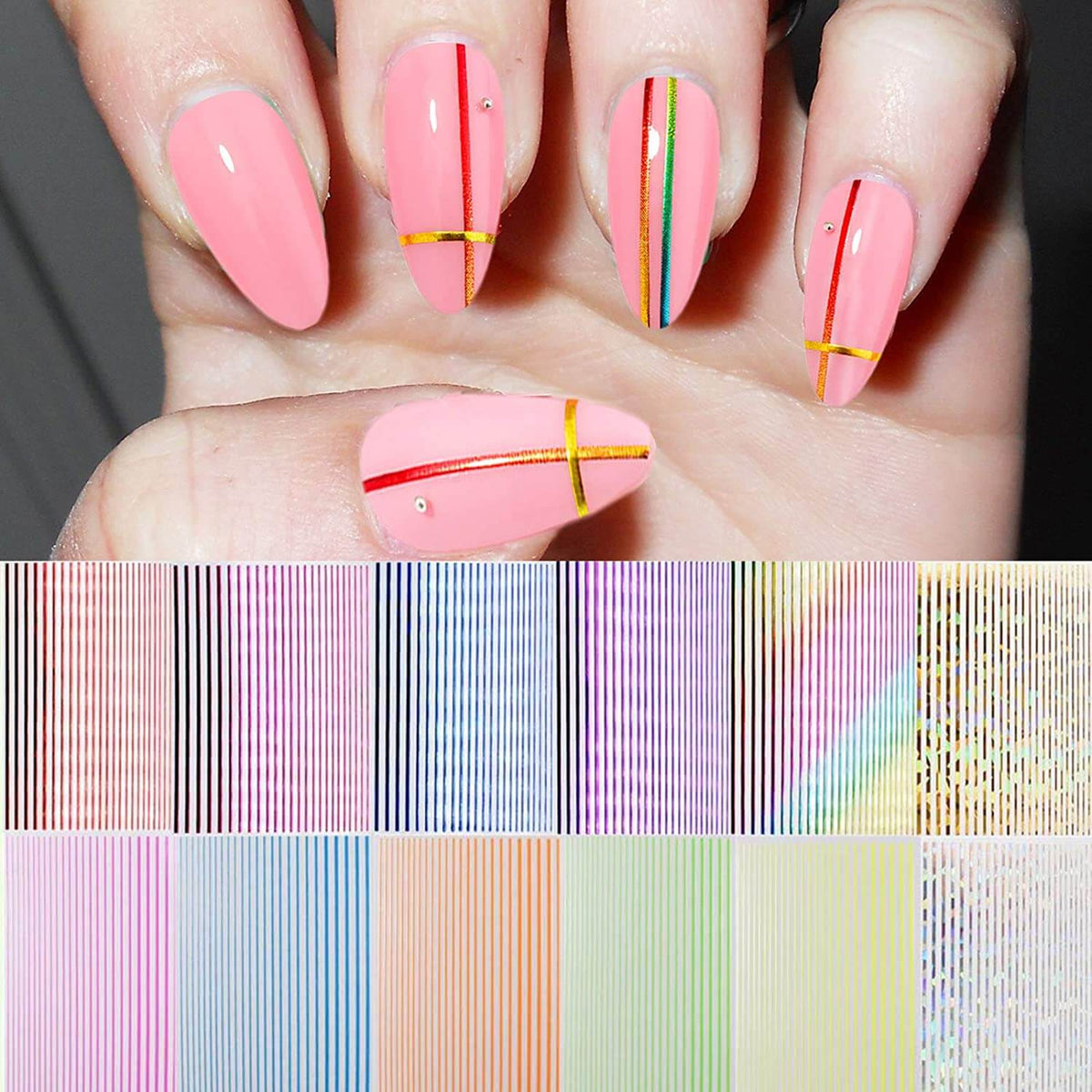 Kalolary 3D Strip Line Nail Stickers