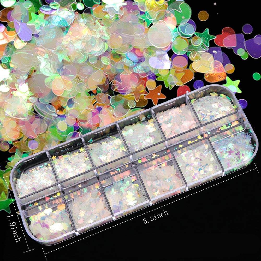 Kalolary Nail Glitter Sequins 10 boxes
