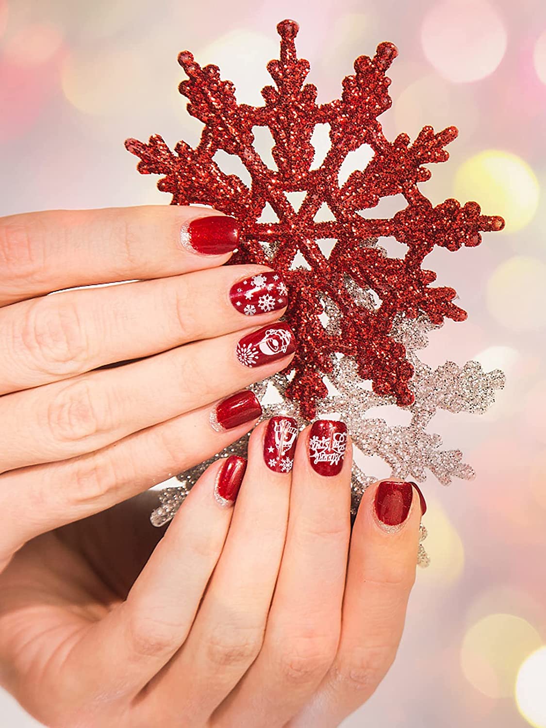 Kalolary Christmas Nail Art Stamping Plates Set 9Pcs