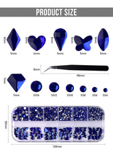 Load image into Gallery viewer, KALOLARY Dark Blue Diamond Rhinestones
