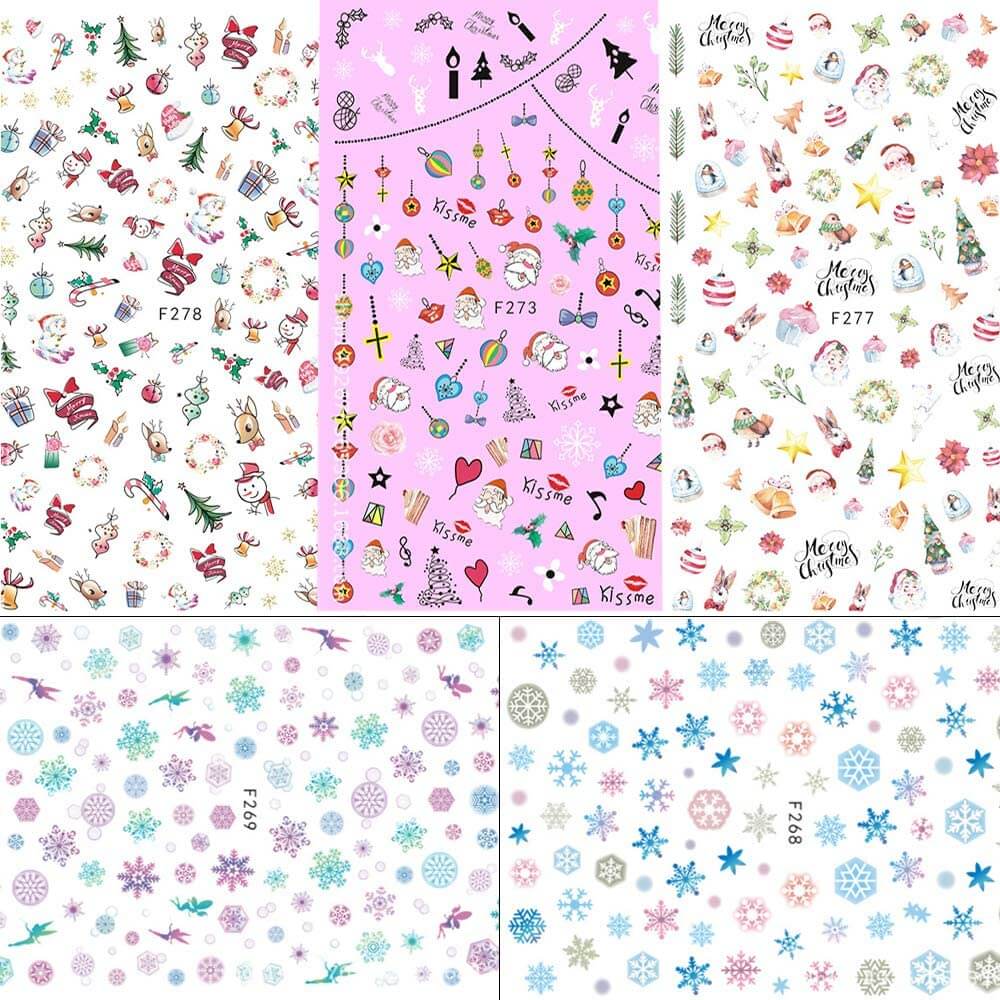 Kalolary Christmas Nail Art Stickers 12 Sheets
