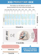 Load image into Gallery viewer, Kalolary Blue Floral Series Nail Gel Polish Strips 20 PCS
