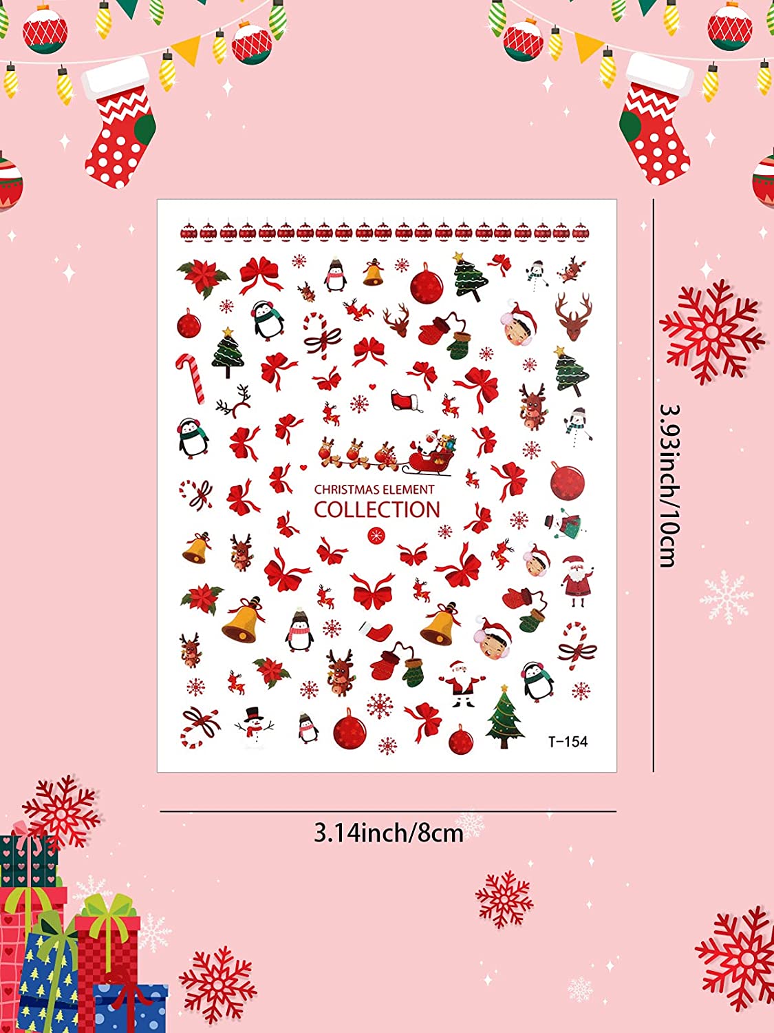 Kalolary 15 Sheets Christmas Nail Art Stickers Decals