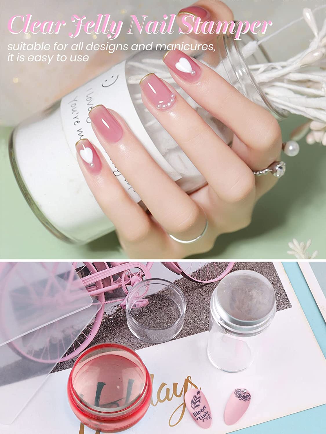 Kalolary 2 PCS Nail Art Stamper Kit