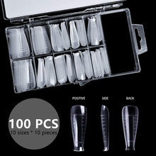 Load image into Gallery viewer, Kalolary 100Pcs Dual Nail Forms T Shape Gel Nail Extension Mold with 10Pcs Nail Tips Clips
