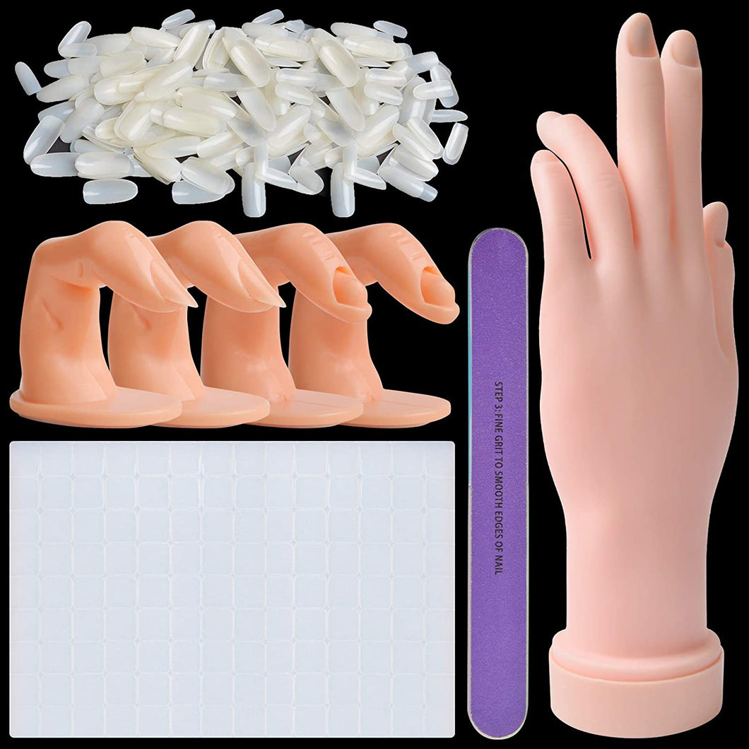Kalolary Nail Hand Practice set for Acrylic Nails (Natural)