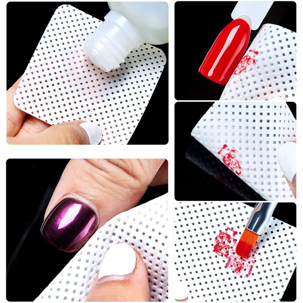 Kalolary Lint Free Eyelash Extension Glue Wipes Fabric Nail Wipes Cotton Pads