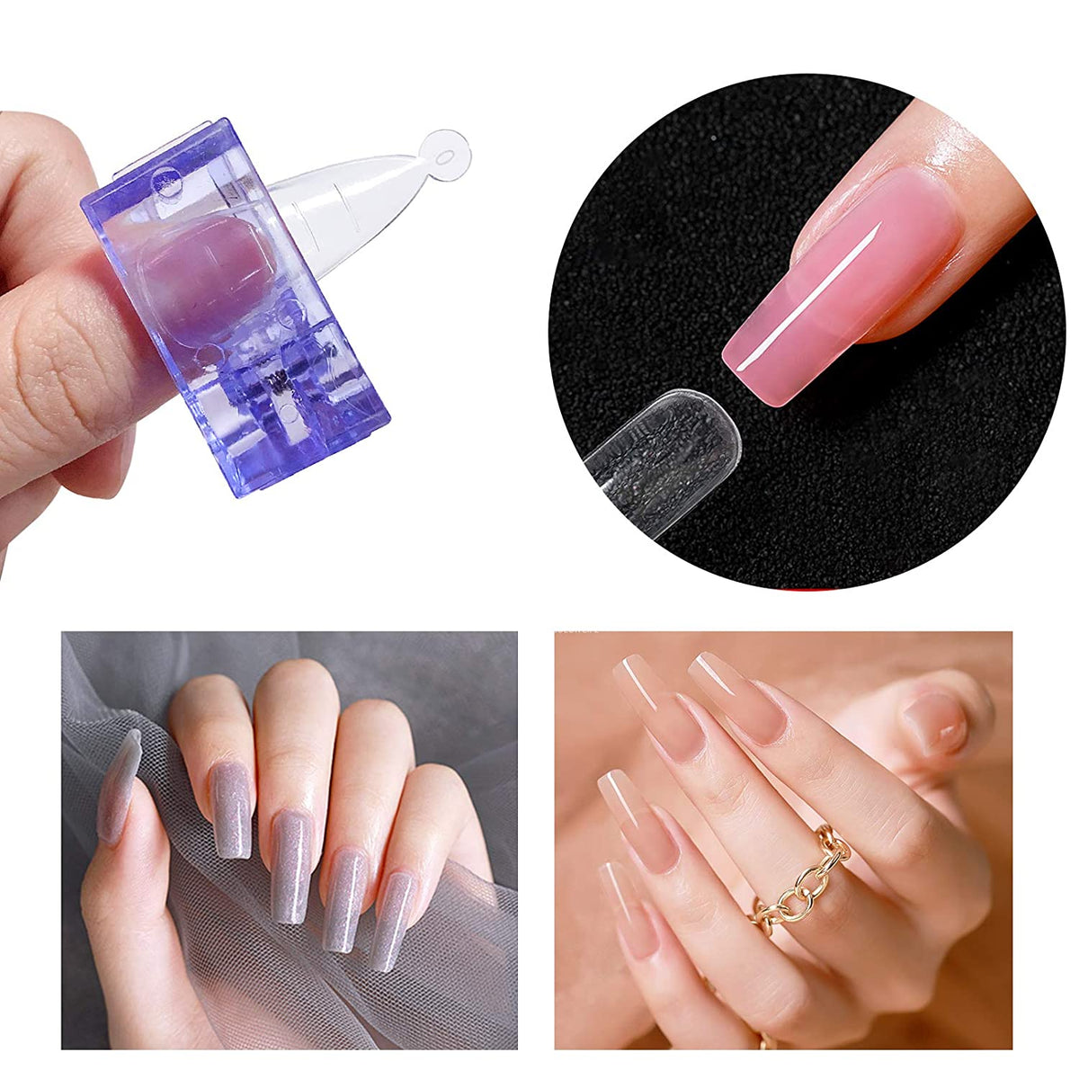 Kalolary Nail Tips Clip for Quick Building Polygel 10PCS