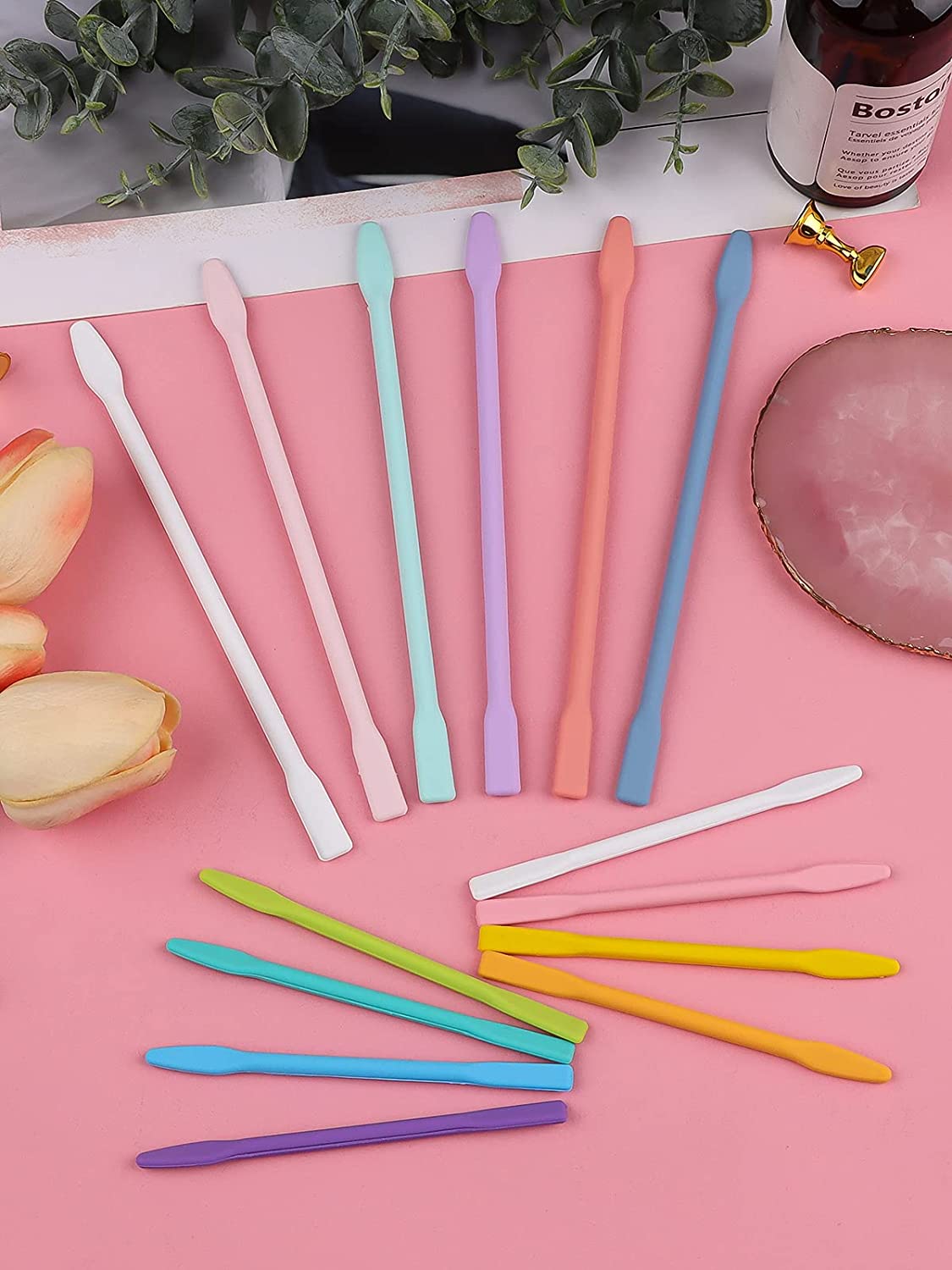 Kalolary 14PCS Silicone Stir Sticks for Mixing Paint Liquid Making Glitter Tumblers Craft Art (2 Sizes)