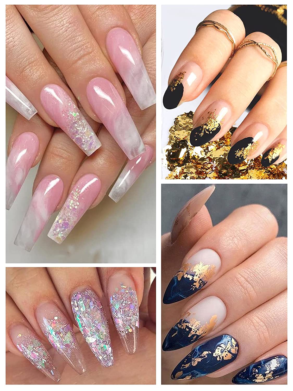 Kalolary 24 Grid Holographic Nail Art Foil Flakes