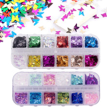 Load image into Gallery viewer, Kalolary 24 Color/Set 3D Butterfly Nail Glitter Sequins
