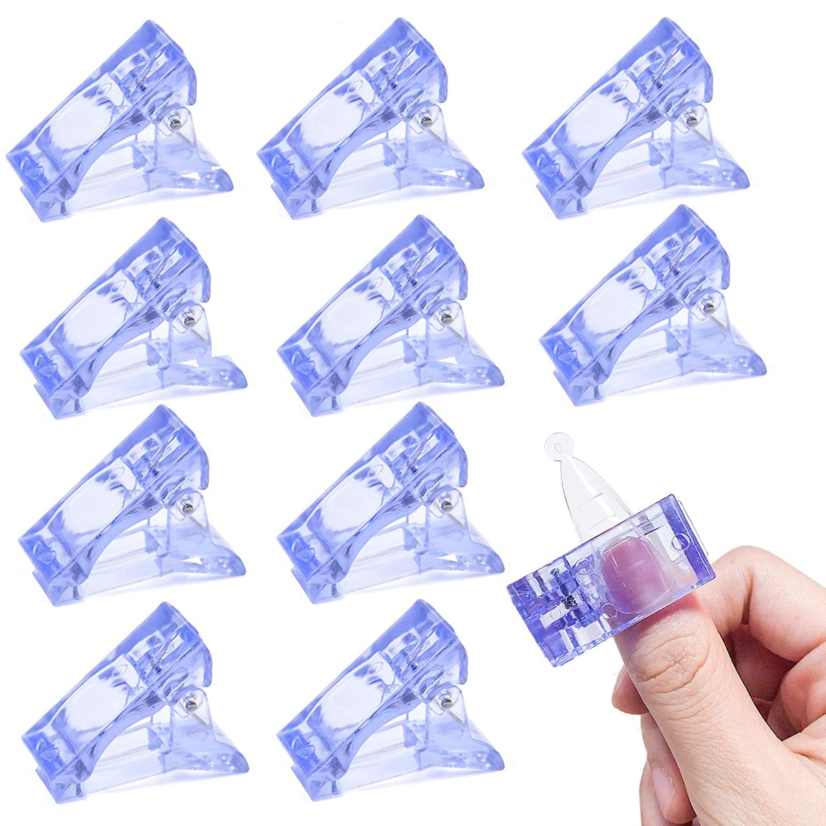 Kalolary Nail Tips Clip for Quick Building Polygel 10PCS