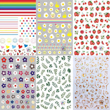 Load image into Gallery viewer, Kalolary Flower Fruit Nail Art Stickers Decals (12 Sheets)
