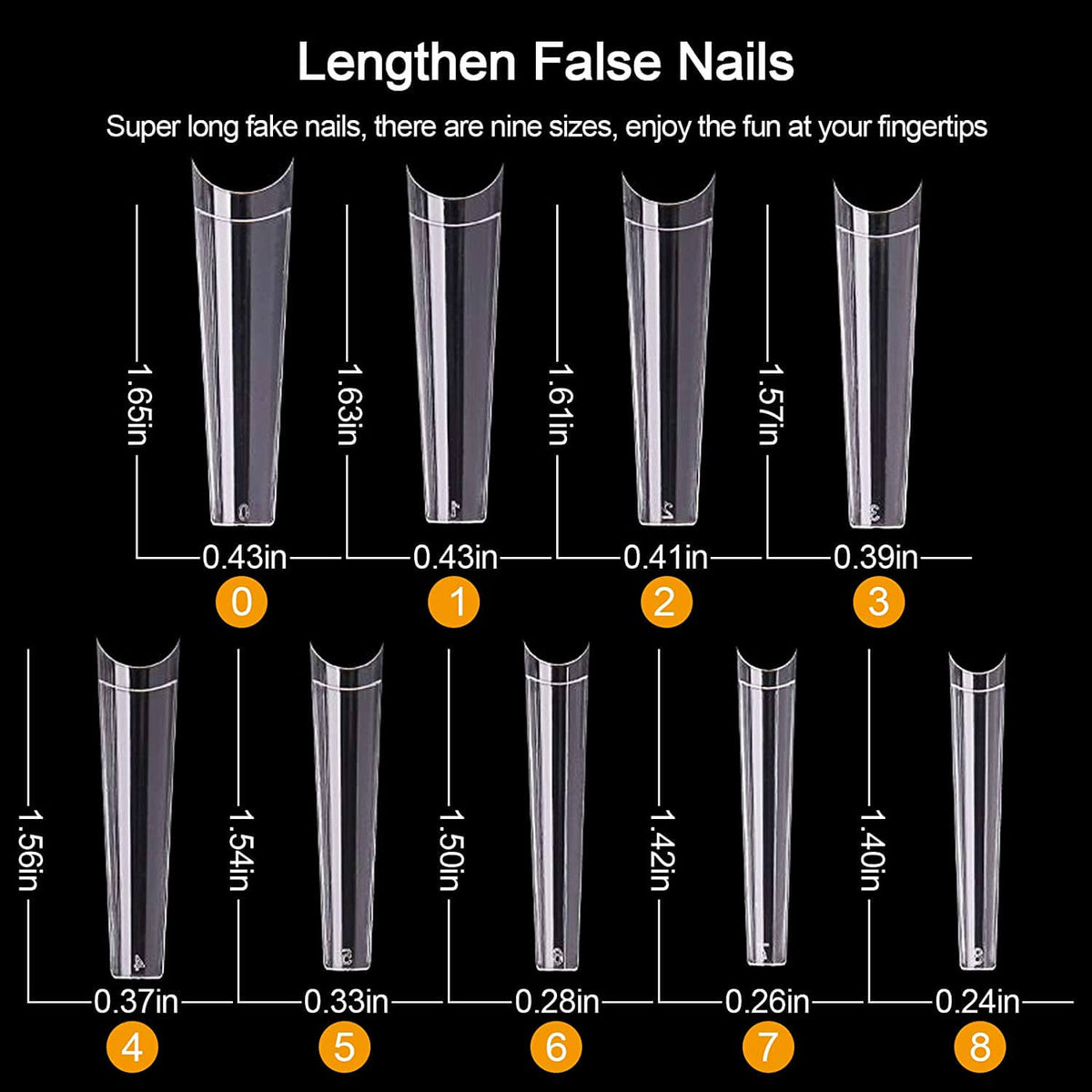 Kalolary XXL Long Coffin Nail Tips 550Pcs