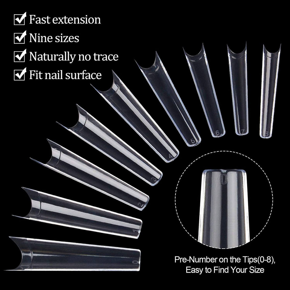 Kalolary XXL Long Coffin Nail Tips 550Pcs
