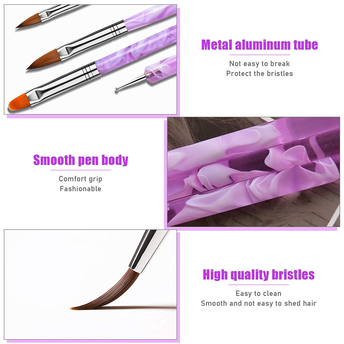 Kalolary 18 Pcs UV Gel Acrylic Nail Art Brush Set