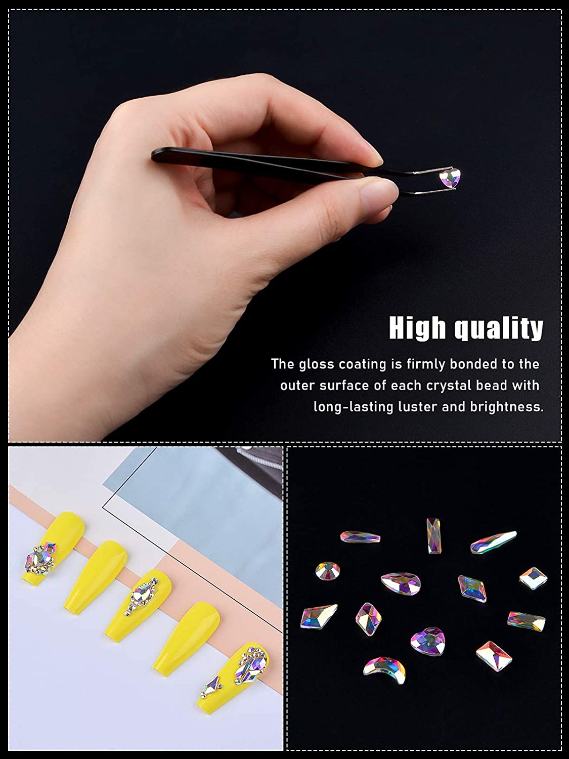 Kalolary AB Color Professional Nail Rhinestones Kit