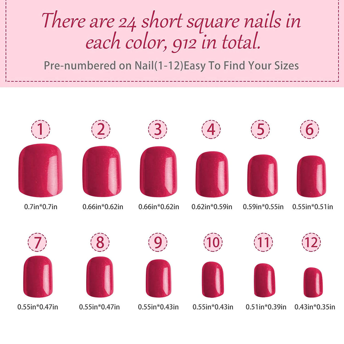 Kalolary Short Colorful False Nails 912 Pcs