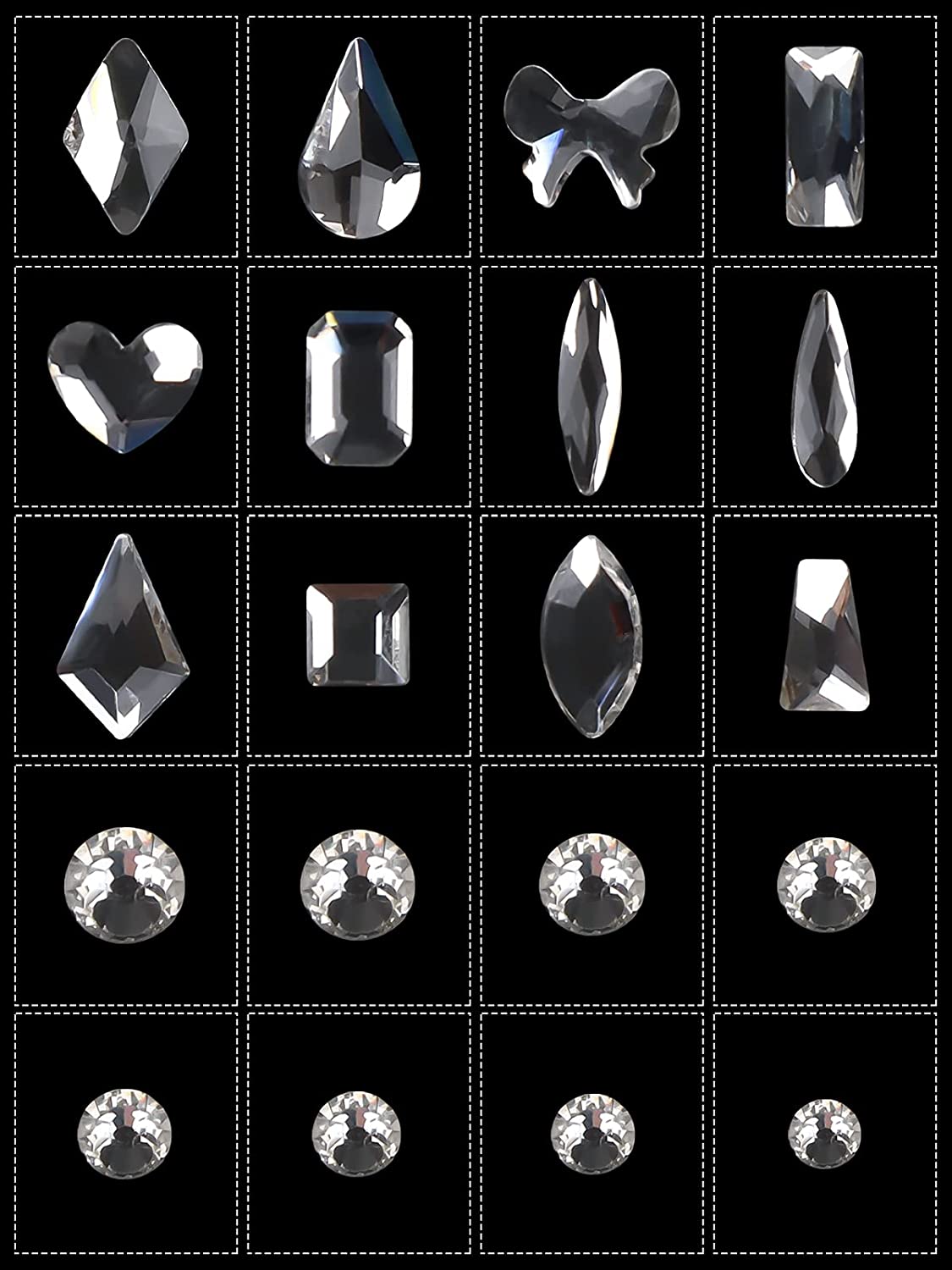 Kalolary White Professional Nail Rhinestones Kit
