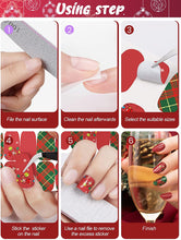Load image into Gallery viewer, Kalolary 12 Sheets Christmas Nail Stickers Strip with 1Pcs Nail File
