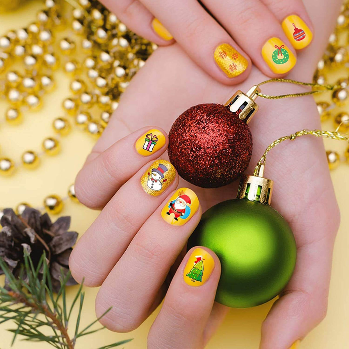 Kalolary 30 Sheets Christmas Cartoon Nail Art Stickers