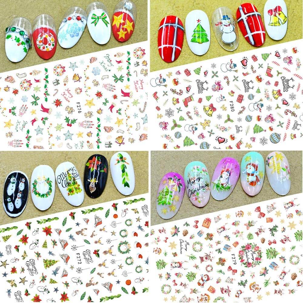 Kalolary Christmas Nail Art Stickers 12 Sheets