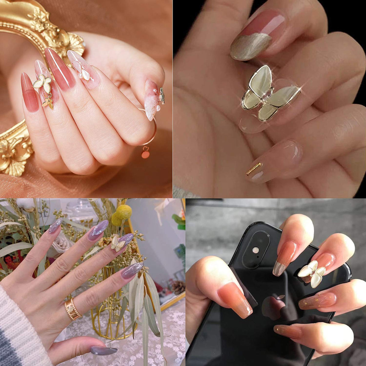 Kalolary 3D Mix Butterfly Nail Charms 25pcs