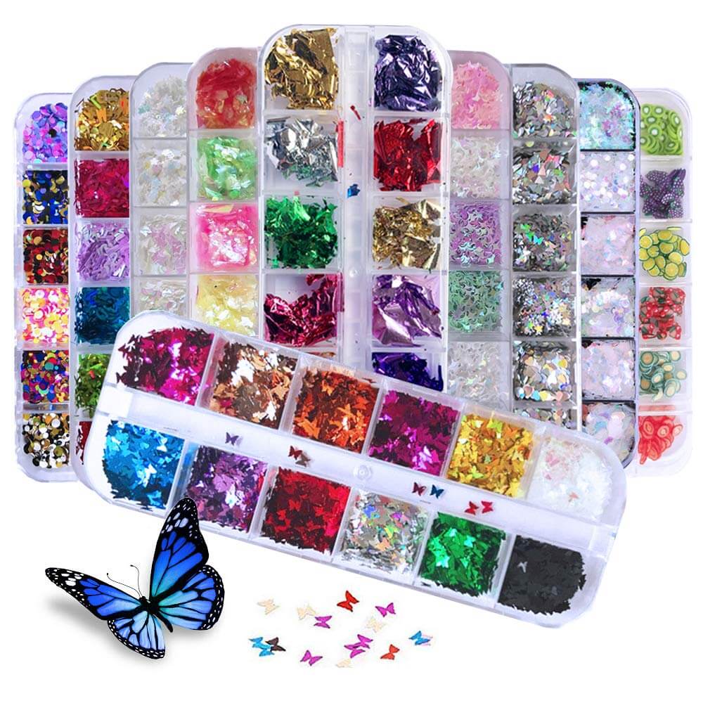 Kalolary Nail Glitter Sequins 10 boxes