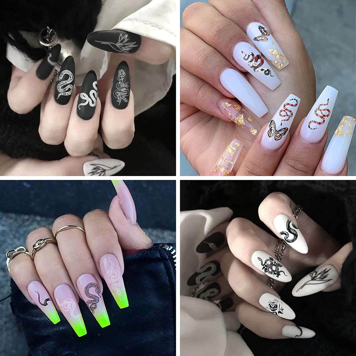 Kalolary Snake Nail Art Stickers 6 Sheets