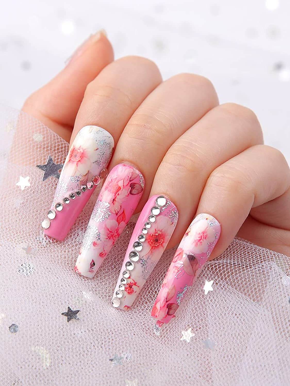 Kalolary Cherry Blossom Nail Art Stickers Decals