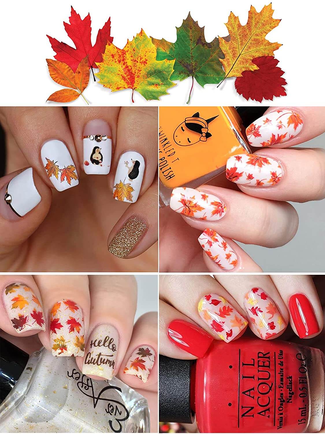 Kalolary Fall Nail Art Sticker Decals 12 Sheets
