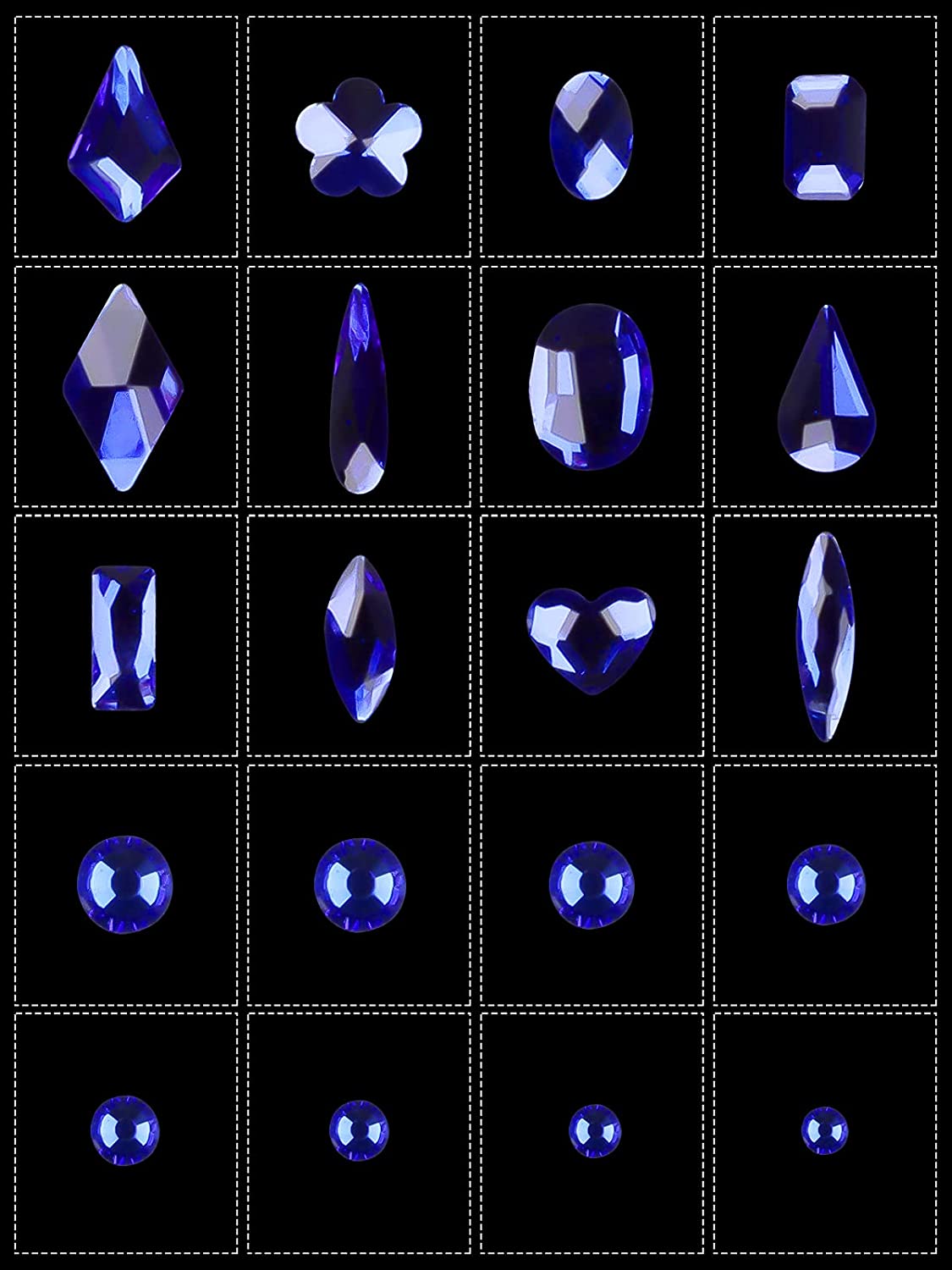 Kalolary Blue Professional Nail Rhinestones Kit