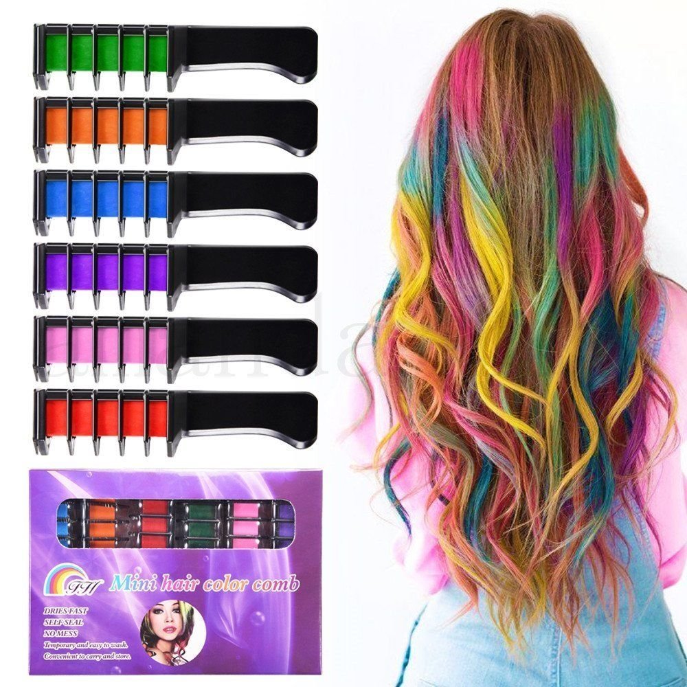 Kalolary Temporary Bright Hair Chalk Set 6 Colors