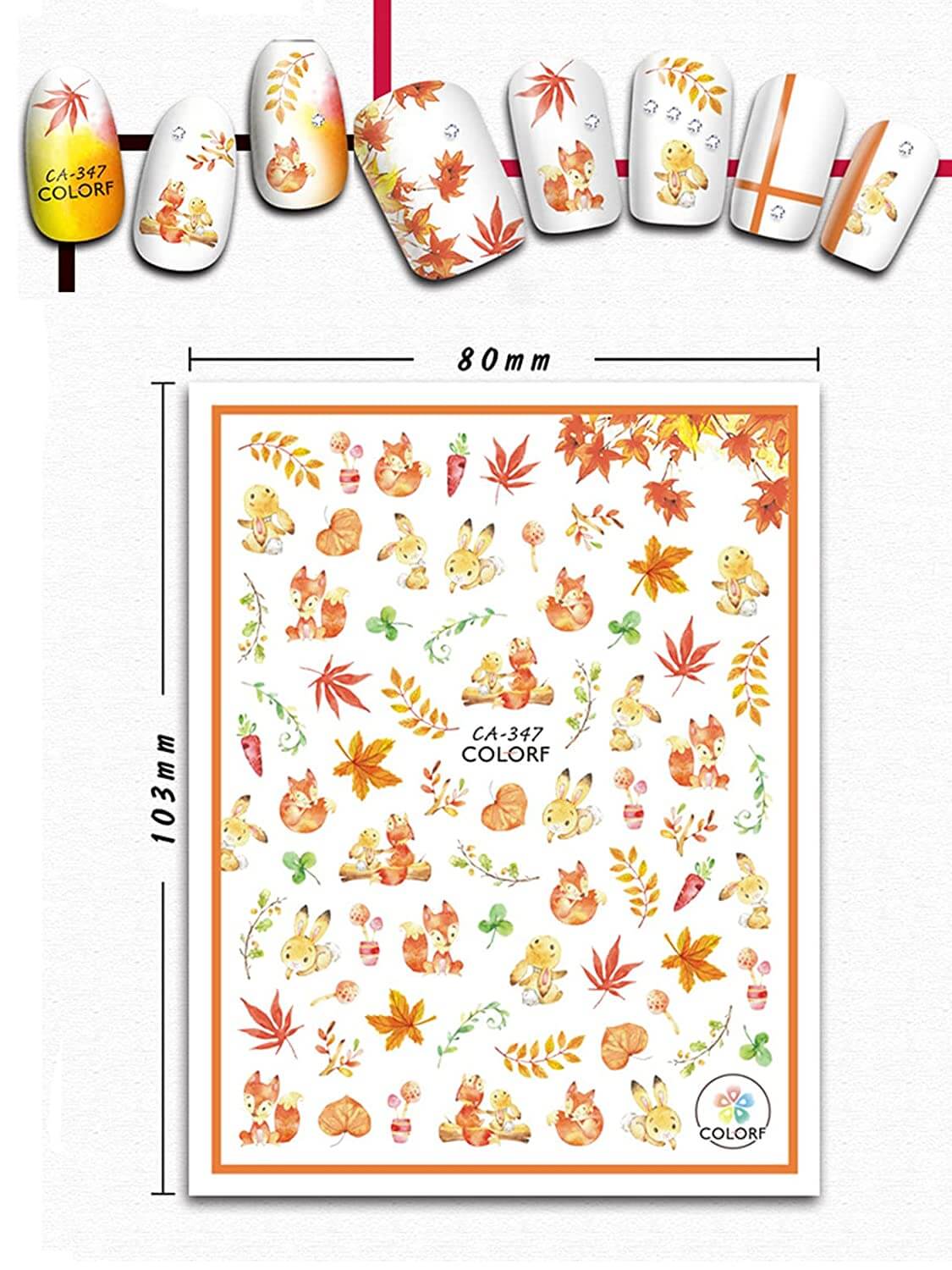 Kalolary Fall Nail Art Sticker Decals 12 Sheets