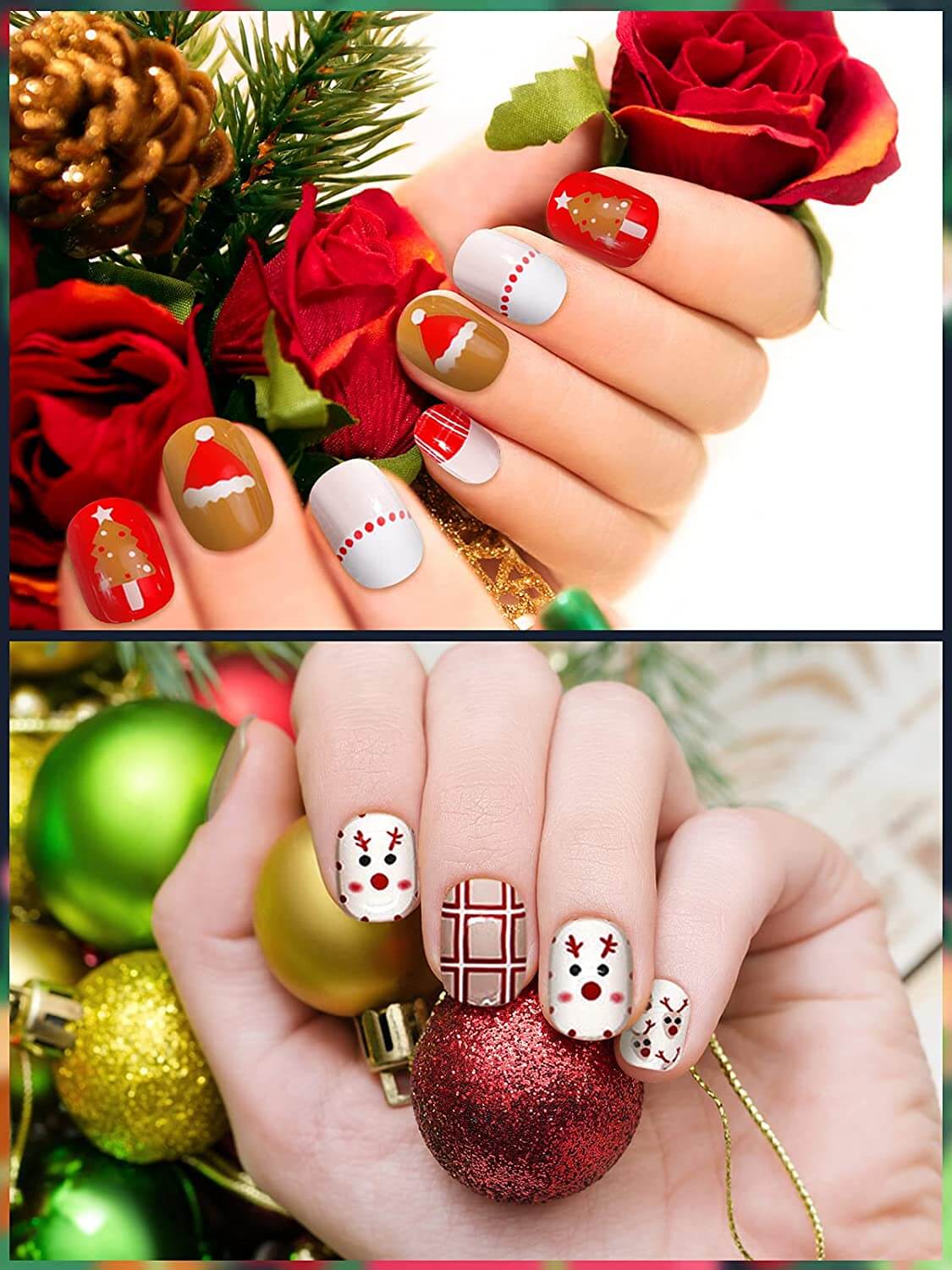 Kalolary Christmas Children Fake Nails 144PCS