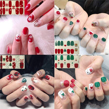 Load image into Gallery viewer, Kalolary 8 Sheets Christmas Nail Stickers Strip with 1Pcs Nail File
