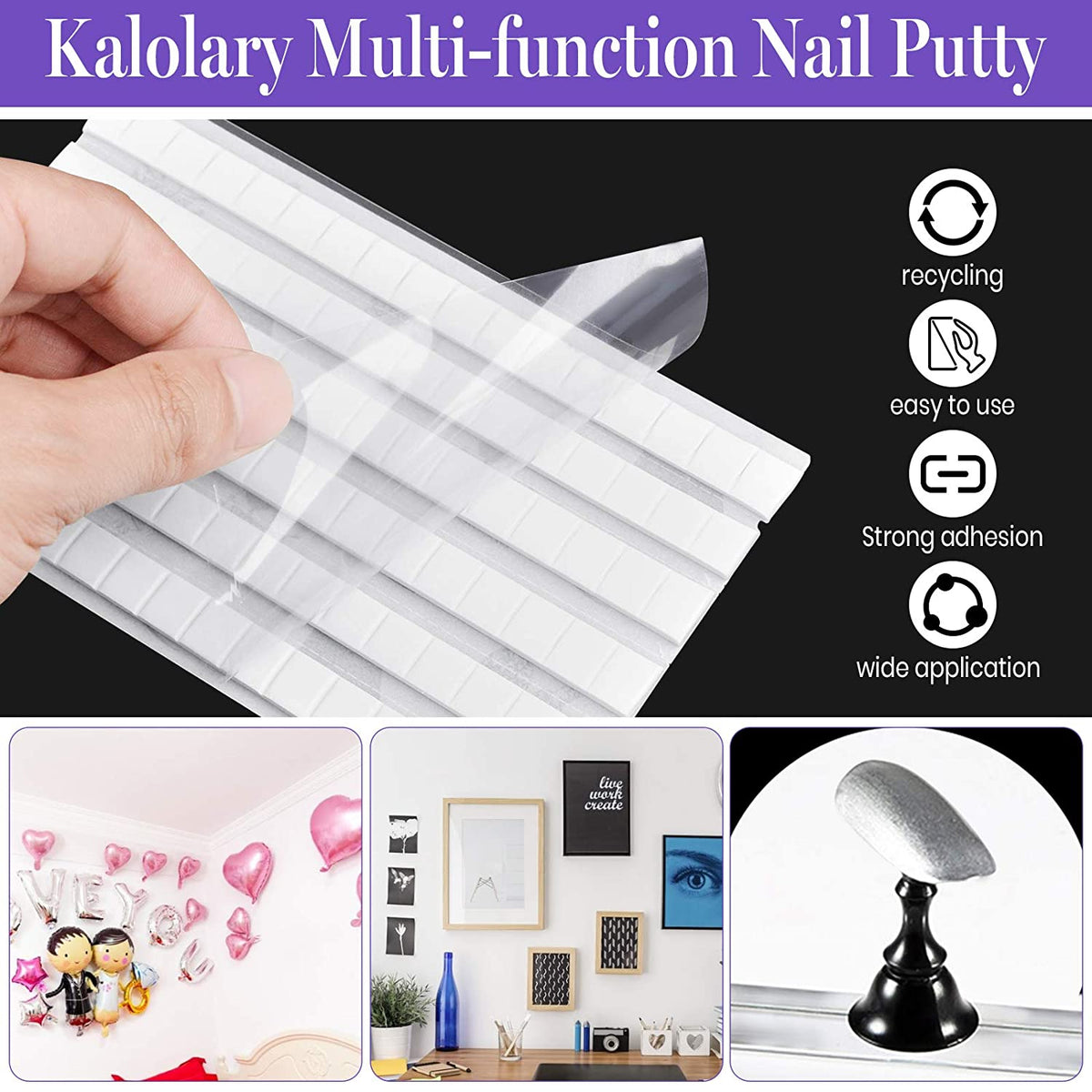 Kalolary 2 Set Acrylic Nail Holder Nail Practice Display Stand with 100Pcs Coffin False Nail Tips