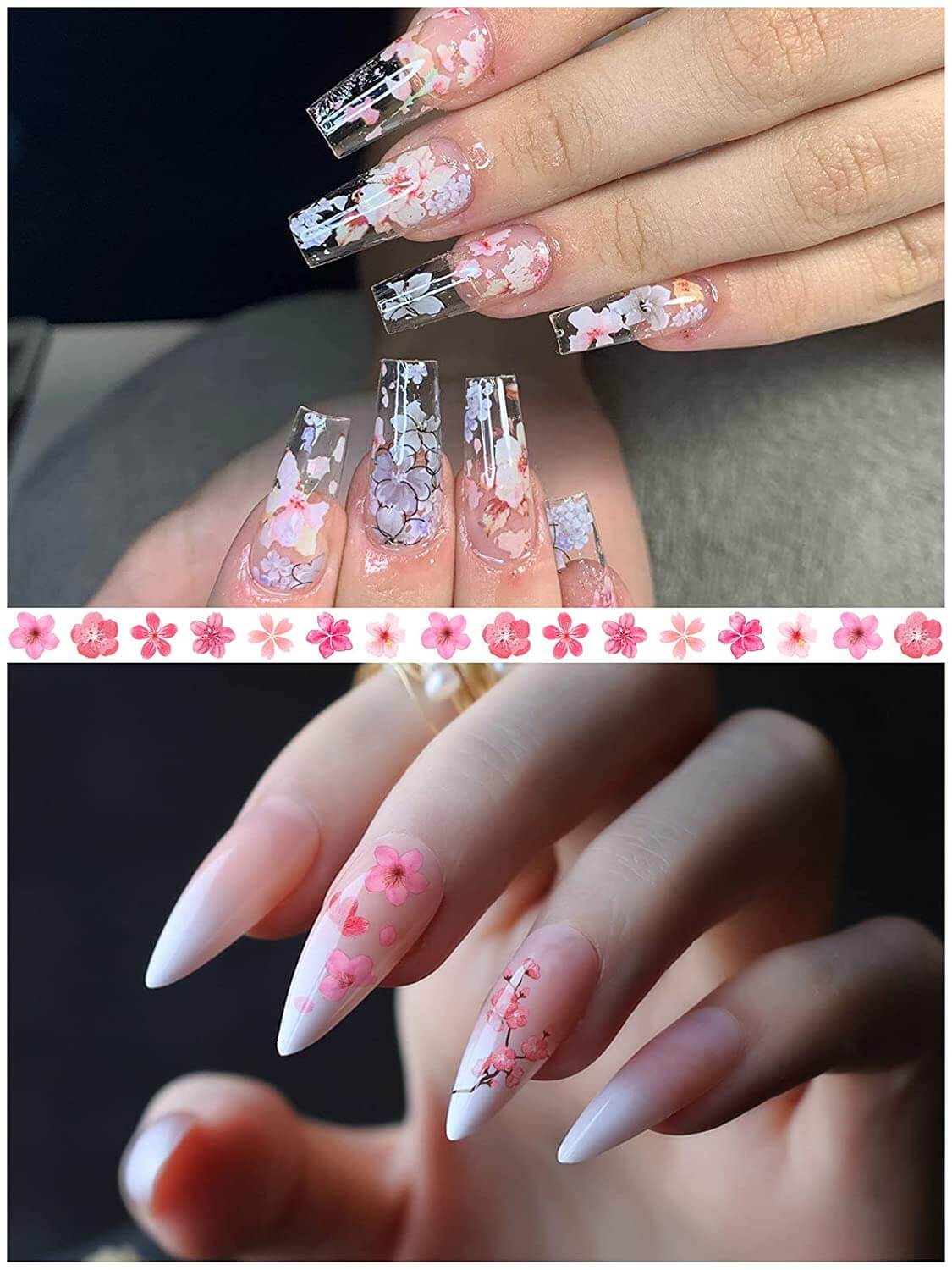 Kalolary Cherry Blossom Nail Art Stickers Decals
