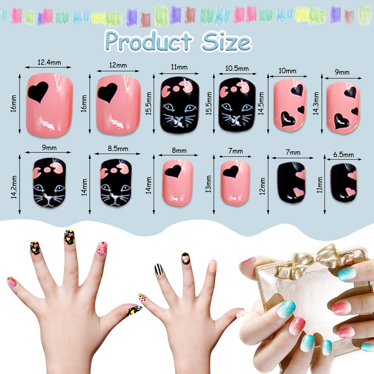 Kalolary kids False Nail 288PCS