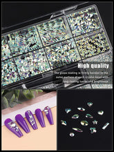Load image into Gallery viewer, Kalolary Clear with Light Green Professional Nail Rhinestones Kit
