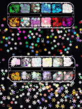 Load image into Gallery viewer, Kalolary Christmas Snowflake Nail Sequins 4 boxes（B style）
