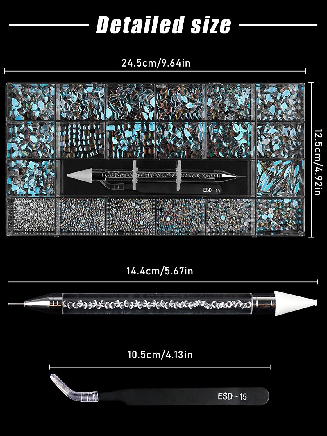 Kalolary Aurora Professional Nail Rhinestones Kit