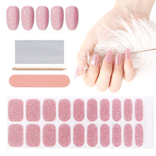 Load image into Gallery viewer, Kalolary Pink Glitter Series Nail Gel Polish Strips 20 PCS
