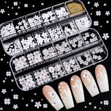 Load image into Gallery viewer, Kalolary 3D White Flower Nail Charms for Acrylic Nails
