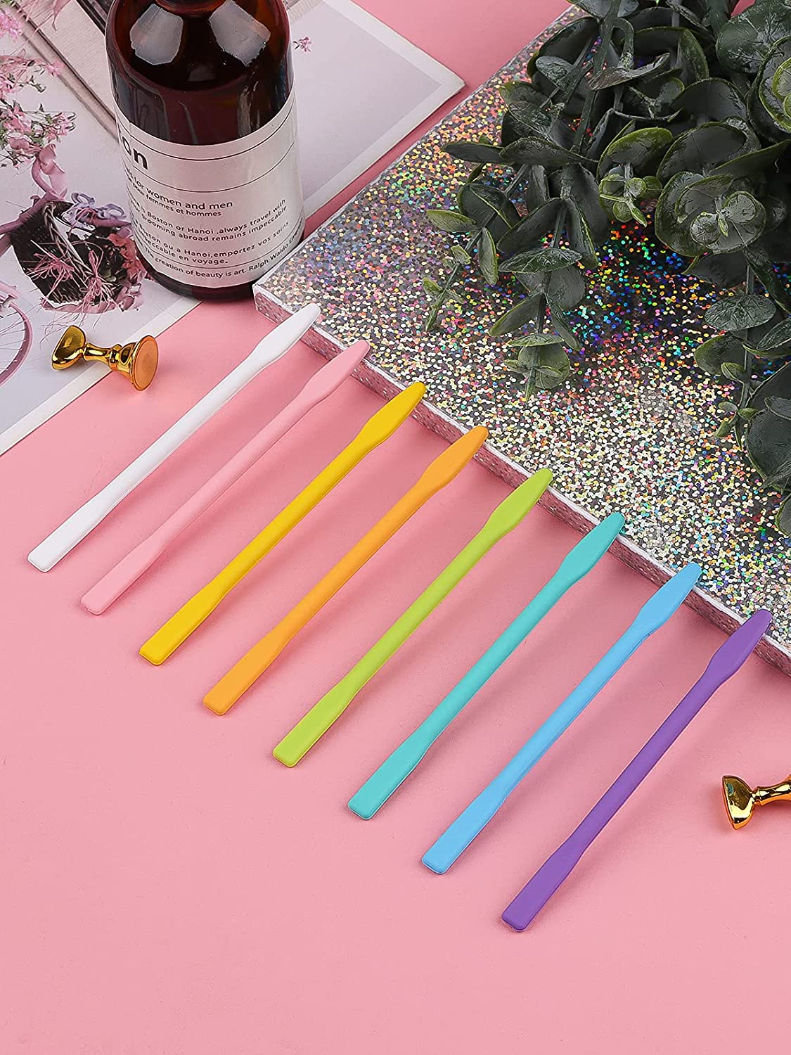 Kalolary 14PCS Silicone Stir Sticks for Mixing Paint Liquid Making Glitter Tumblers Craft Art (2 Sizes)
