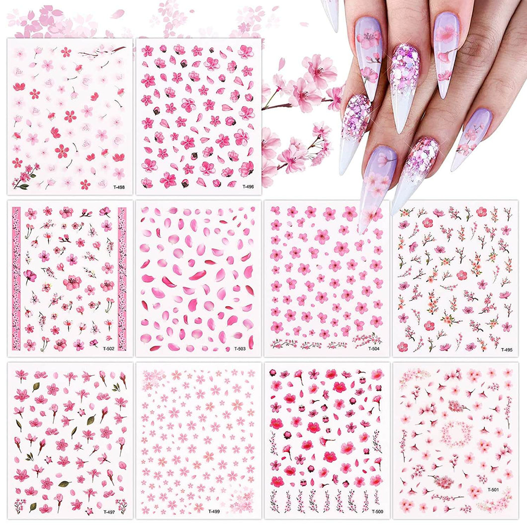 Kalolary Cherry Blossom Nail Art Stickers Decals