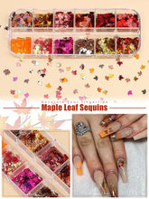 Load image into Gallery viewer, Kalolary Maple Leaves Nail Art Glitter Sequins 3 Boxes（B style）
