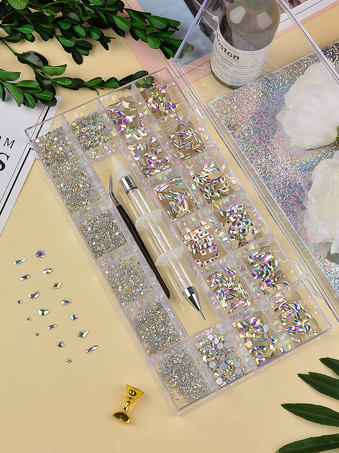 Kalolary AB Color Professional Nail Rhinestones Kit