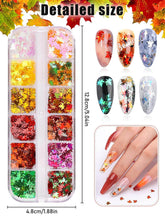 Load image into Gallery viewer, Kalolary Maple Leaves Nail Art Glitter Sequins 3 Boxes（A style）
