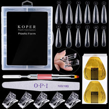 Load image into Gallery viewer, Kalolary 120PCS Clear Nail Dual Forms Tips Sets with 50pcs Nail Art Forms Stickers
